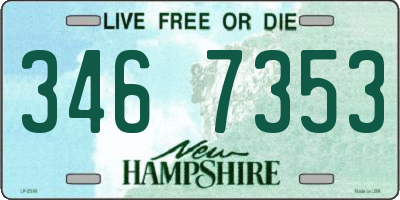 NH license plate 3467353