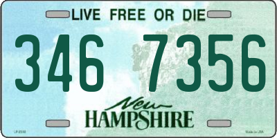 NH license plate 3467356