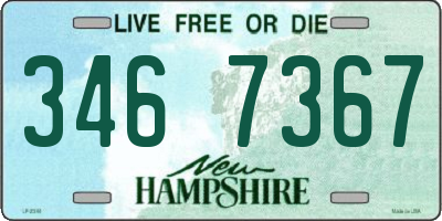 NH license plate 3467367