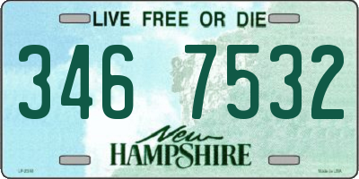 NH license plate 3467532