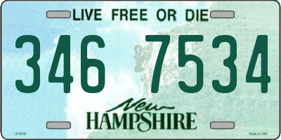NH license plate 3467534