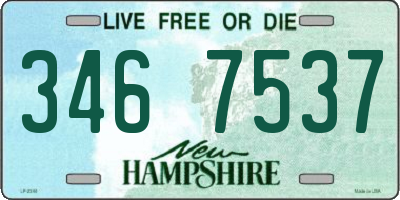 NH license plate 3467537