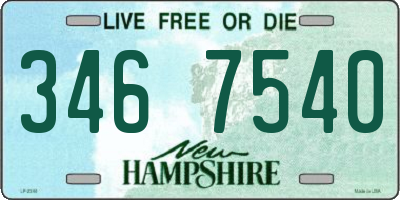 NH license plate 3467540