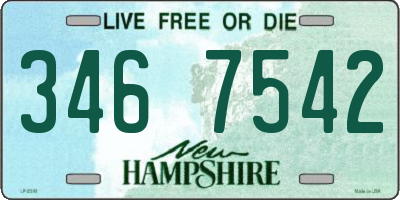 NH license plate 3467542