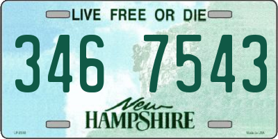NH license plate 3467543