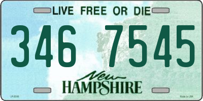 NH license plate 3467545