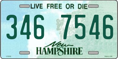 NH license plate 3467546