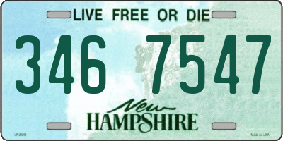 NH license plate 3467547
