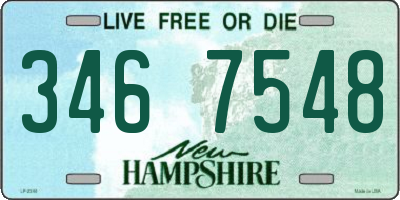 NH license plate 3467548