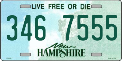 NH license plate 3467555
