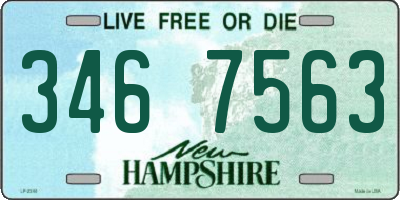 NH license plate 3467563