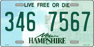 NH license plate 3467567