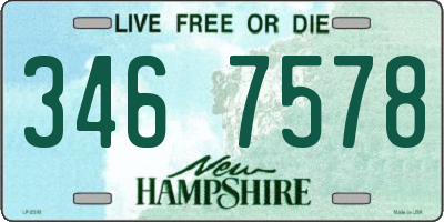 NH license plate 3467578