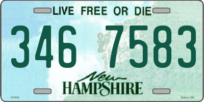 NH license plate 3467583