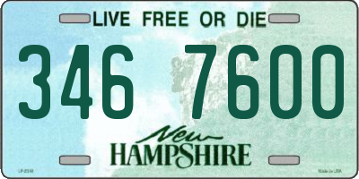 NH license plate 3467600