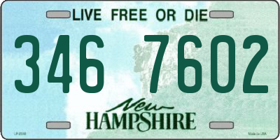 NH license plate 3467602