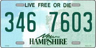 NH license plate 3467603