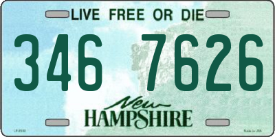 NH license plate 3467626