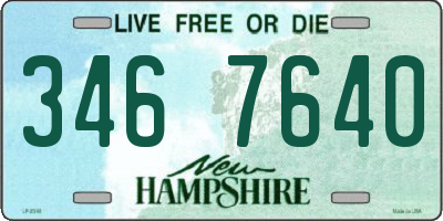 NH license plate 3467640