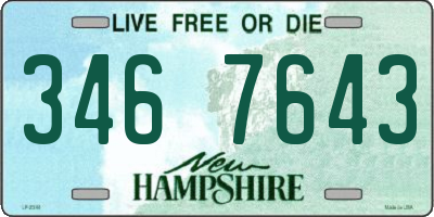 NH license plate 3467643