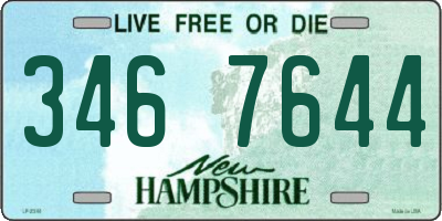 NH license plate 3467644