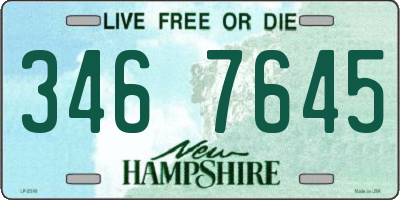NH license plate 3467645