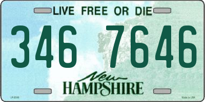 NH license plate 3467646