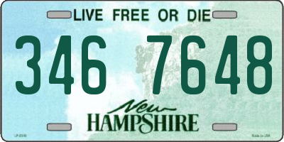 NH license plate 3467648