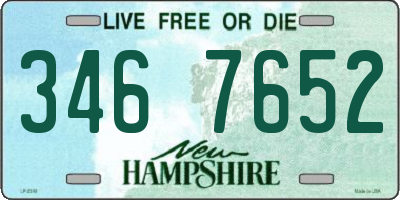 NH license plate 3467652