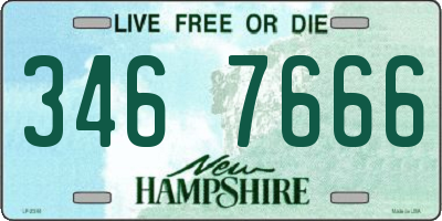 NH license plate 3467666