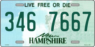 NH license plate 3467667