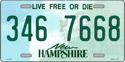 NH license plate 3467668