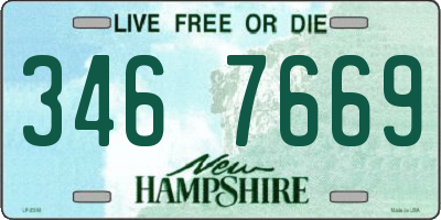NH license plate 3467669