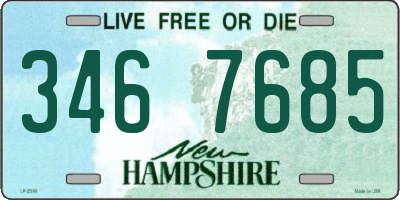 NH license plate 3467685