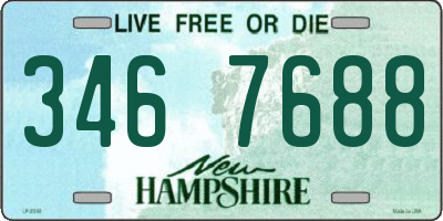 NH license plate 3467688