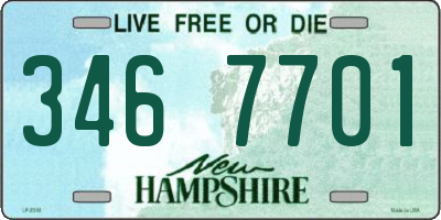 NH license plate 3467701