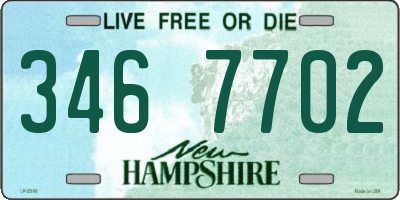 NH license plate 3467702