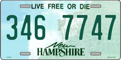 NH license plate 3467747