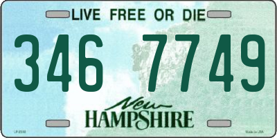 NH license plate 3467749