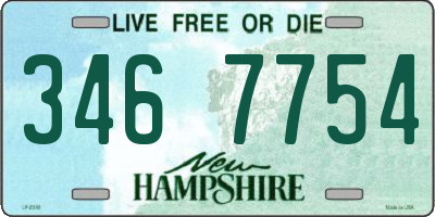 NH license plate 3467754