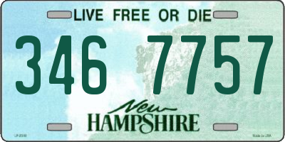 NH license plate 3467757