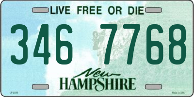 NH license plate 3467768