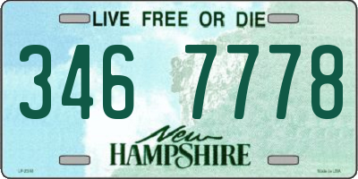 NH license plate 3467778