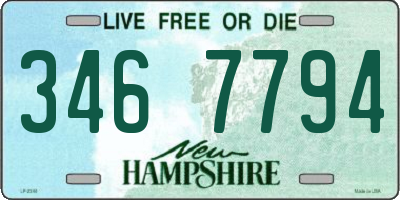 NH license plate 3467794