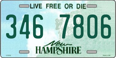 NH license plate 3467806