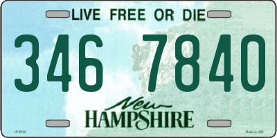 NH license plate 3467840
