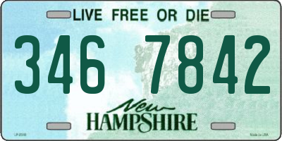 NH license plate 3467842