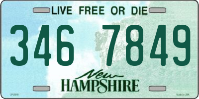 NH license plate 3467849
