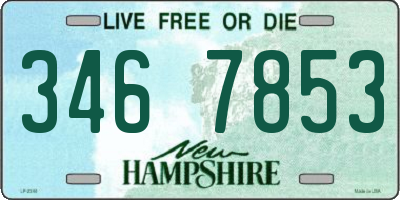 NH license plate 3467853