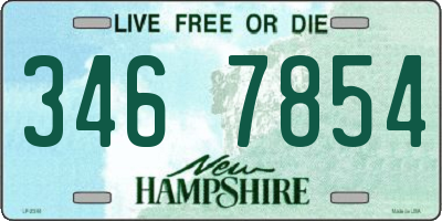 NH license plate 3467854